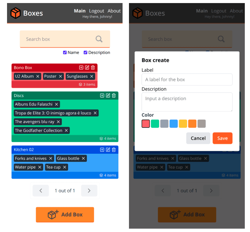 Visual do aplicativo