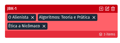 Exemplo de caixa com itens